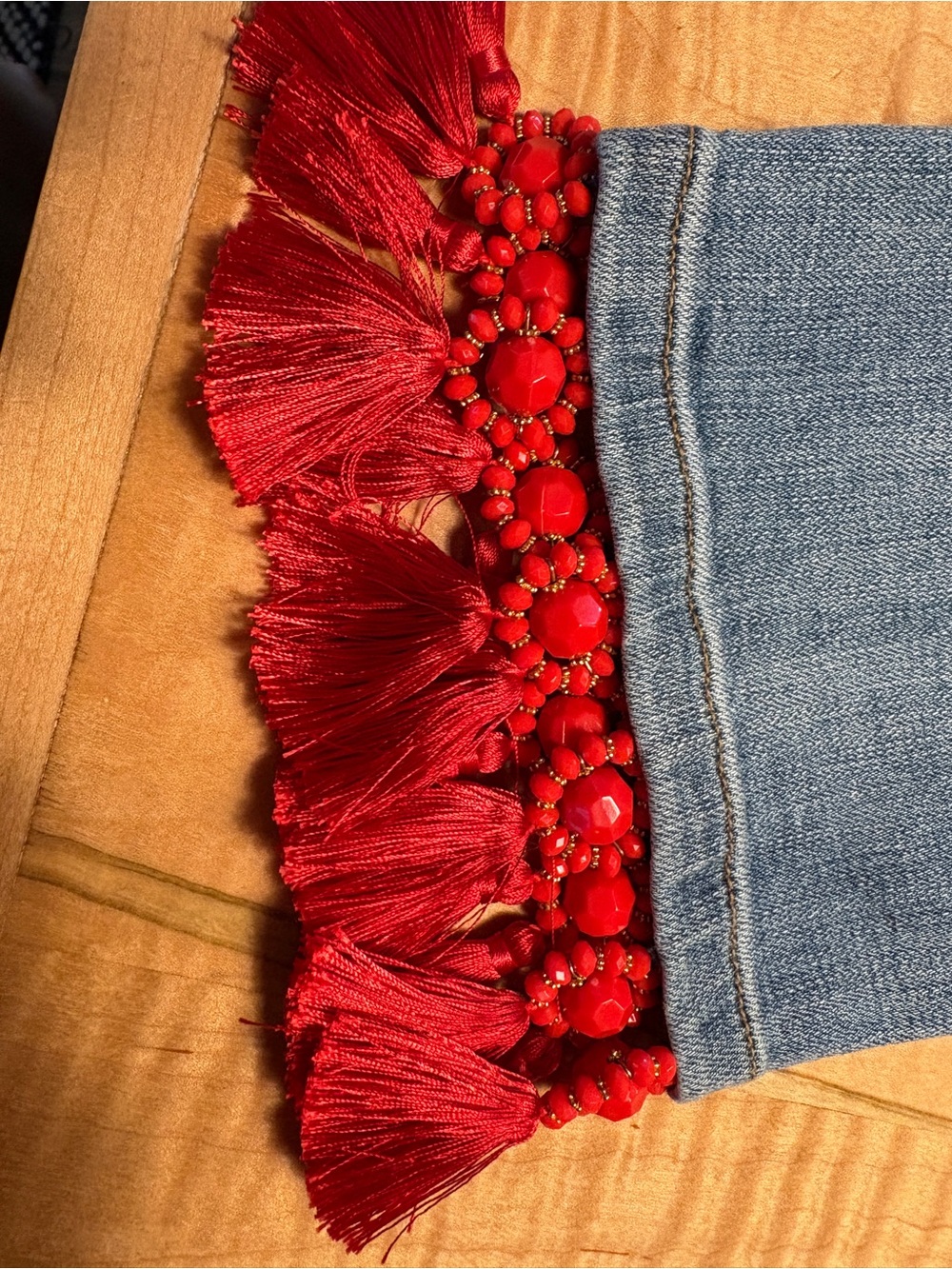 Pilcro and the Letterpress Mid-Rise Slim Tasseled Boyfriend Jeans - Picture 4 of 4